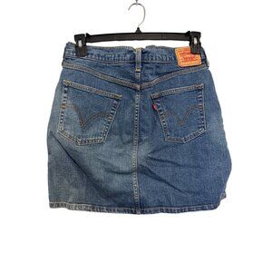 Levis Womens Blue Denim Mini Skirt Size 10 Cotton-Blend Casual